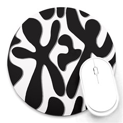 Black And White Dance Round Mousepads by Valentinaart