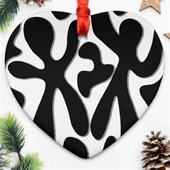 Black And White Dance Ornament (heart)  by Valentinaart