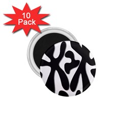 Black And White Dance 1 75  Magnets (10 Pack)  by Valentinaart