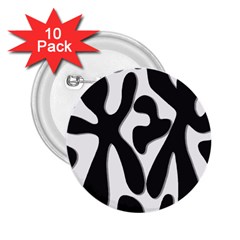 Black And White Dance 2 25  Buttons (10 Pack)  by Valentinaart