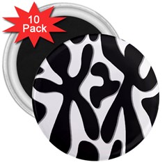 Black And White Dance 3  Magnets (10 Pack)  by Valentinaart