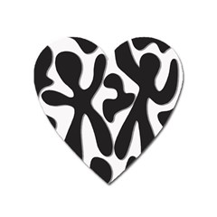 Black And White Dance Heart Magnet by Valentinaart