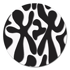 Black And White Dance Magnet 5  (round) by Valentinaart