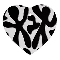 Black And White Dance Heart Ornament (2 Sides) by Valentinaart