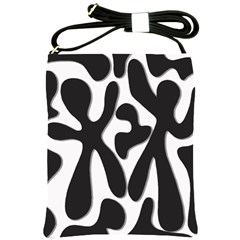 Black And White Dance Shoulder Sling Bags by Valentinaart