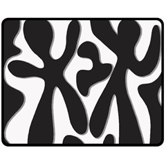 Black And White Dance Fleece Blanket (medium)  by Valentinaart