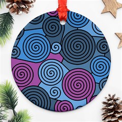 Blue Hypnoses Ornament (round)  by Valentinaart