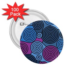 Blue Hypnoses 2 25  Buttons (100 Pack)  by Valentinaart