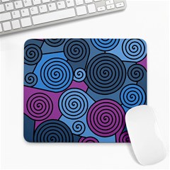 Blue Hypnoses Large Mousepads by Valentinaart