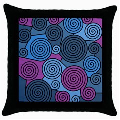 Blue Hypnoses Throw Pillow Case (black) by Valentinaart