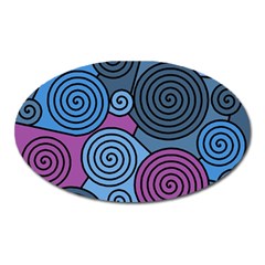 Blue Hypnoses Oval Magnet by Valentinaart