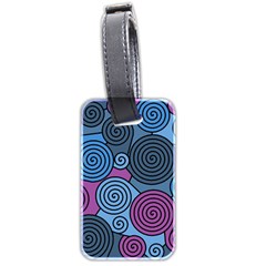 Blue Hypnoses Luggage Tags (two Sides) by Valentinaart