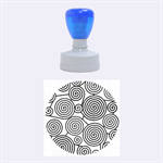 Blue hypnoses Rubber Round Stamps (Medium) 1.5 x1.5  Stamp