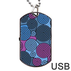 Blue Hypnoses Dog Tag Usb Flash (one Side) by Valentinaart