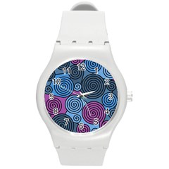 Blue Hypnoses Round Plastic Sport Watch (m) by Valentinaart