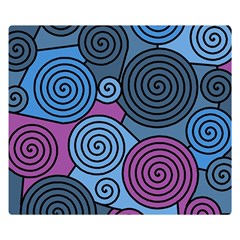 Blue Hypnoses Double Sided Flano Blanket (small)  by Valentinaart