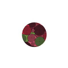 Red And Green Hypnoses 1  Mini Buttons by Valentinaart