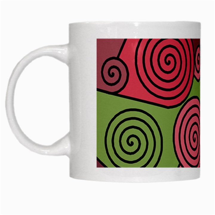 Red and green hypnoses White Mugs