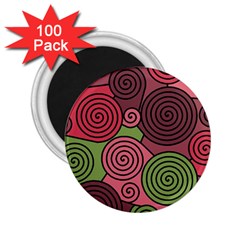 Red And Green Hypnoses 2 25  Magnets (100 Pack)  by Valentinaart