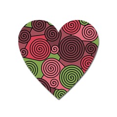 Red And Green Hypnoses Heart Magnet by Valentinaart