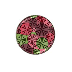 Red And Green Hypnoses Hat Clip Ball Marker by Valentinaart