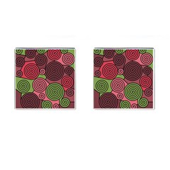 Red And Green Hypnoses Cufflinks (square) by Valentinaart