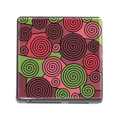 Red And Green Hypnoses Memory Card Reader (square) by Valentinaart