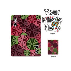 Red And Green Hypnoses Playing Cards 54 (mini)  by Valentinaart