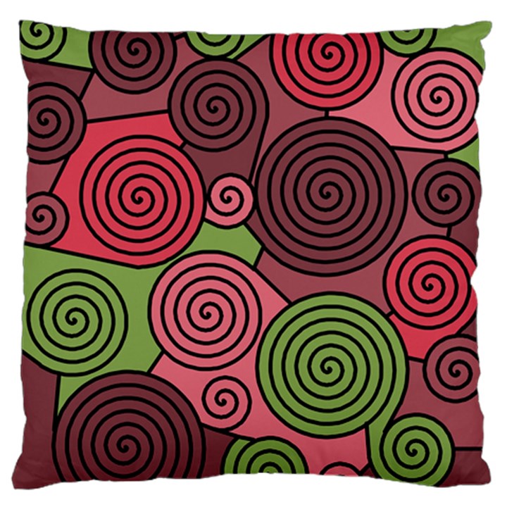 Red and green hypnoses Standard Flano Cushion Case (Two Sides)