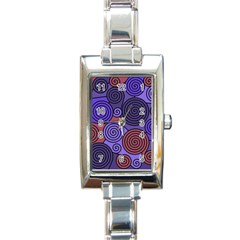 Blue And Red Hypnoses  Rectangle Italian Charm Watch by Valentinaart