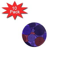 Blue And Red Hypnoses  1  Mini Magnet (10 Pack)  by Valentinaart