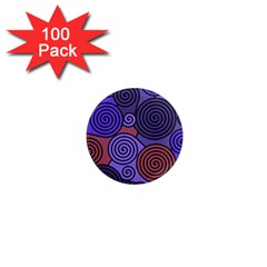 Blue And Red Hypnoses  1  Mini Magnets (100 Pack)  by Valentinaart