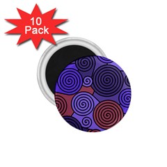 Blue And Red Hypnoses  1 75  Magnets (10 Pack)  by Valentinaart