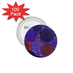 Blue And Red Hypnoses  1 75  Buttons (100 Pack)  by Valentinaart