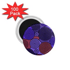 Blue And Red Hypnoses  1 75  Magnets (100 Pack)  by Valentinaart