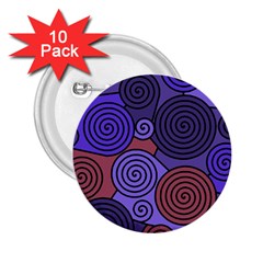 Blue And Red Hypnoses  2 25  Buttons (10 Pack)  by Valentinaart