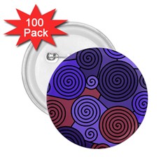 Blue And Red Hypnoses  2 25  Buttons (100 Pack)  by Valentinaart