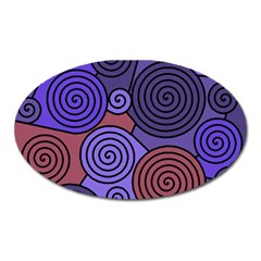 Blue And Red Hypnoses  Oval Magnet by Valentinaart