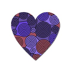 Blue And Red Hypnoses  Heart Magnet by Valentinaart