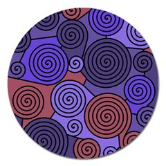 Blue And Red Hypnoses  Magnet 5  (round) by Valentinaart