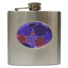 Blue And Red Hypnoses  Hip Flask (6 Oz) by Valentinaart