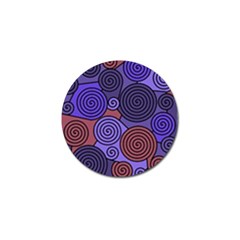 Blue And Red Hypnoses  Golf Ball Marker by Valentinaart