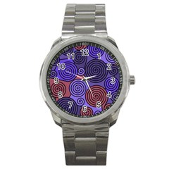 Blue And Red Hypnoses  Sport Metal Watch by Valentinaart