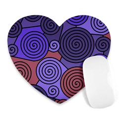 Blue And Red Hypnoses  Heart Mousepads by Valentinaart