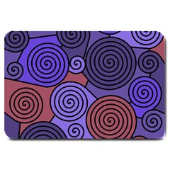 Blue And Red Hypnoses  Large Doormat  by Valentinaart