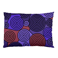 Blue And Red Hypnoses  Pillow Case by Valentinaart