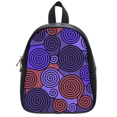 Blue And Red Hypnoses  School Bags (small)  by Valentinaart