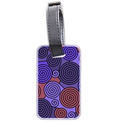 Blue And Red Hypnoses  Luggage Tags (two Sides) by Valentinaart