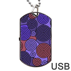 Blue And Red Hypnoses  Dog Tag Usb Flash (two Sides)  by Valentinaart