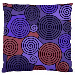 Blue And Red Hypnoses  Large Cushion Case (two Sides) by Valentinaart